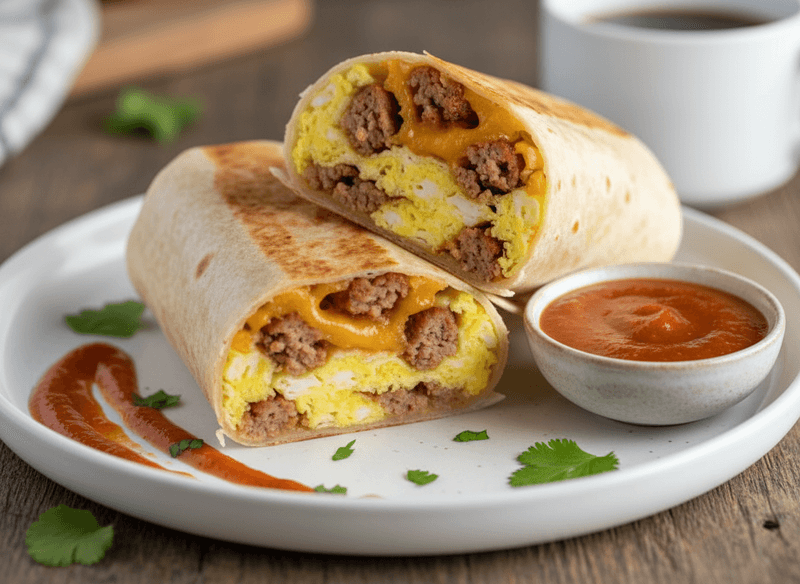 Breakfast Wrap with Pre-Cooked Sausage