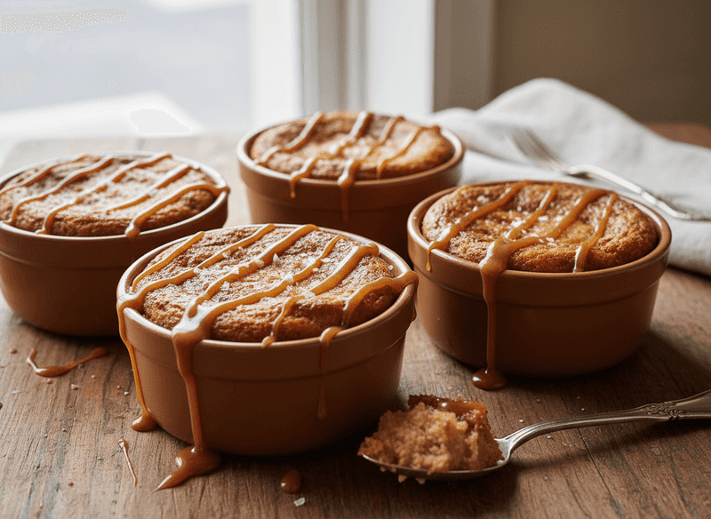 Salted Caramel Bread Pudding Cups