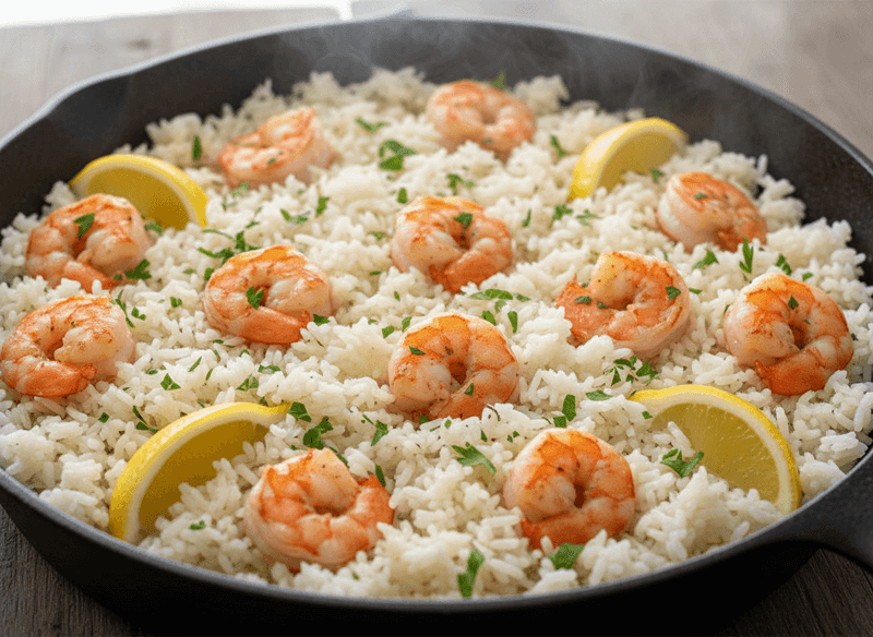 One-Pot Lemon Garlic Shrimp & Rice
