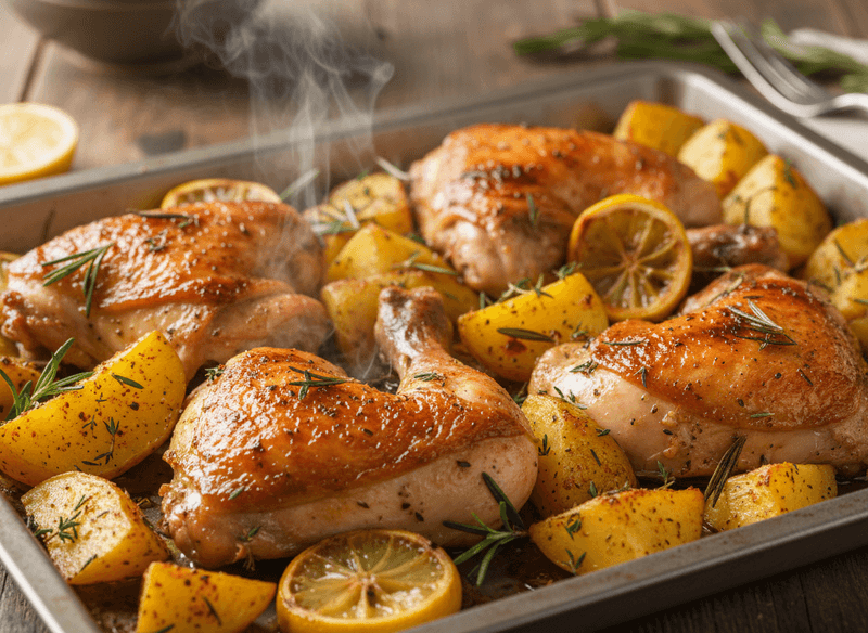 One-Pan Lemon Herb Roasted Chicken & Potatoes