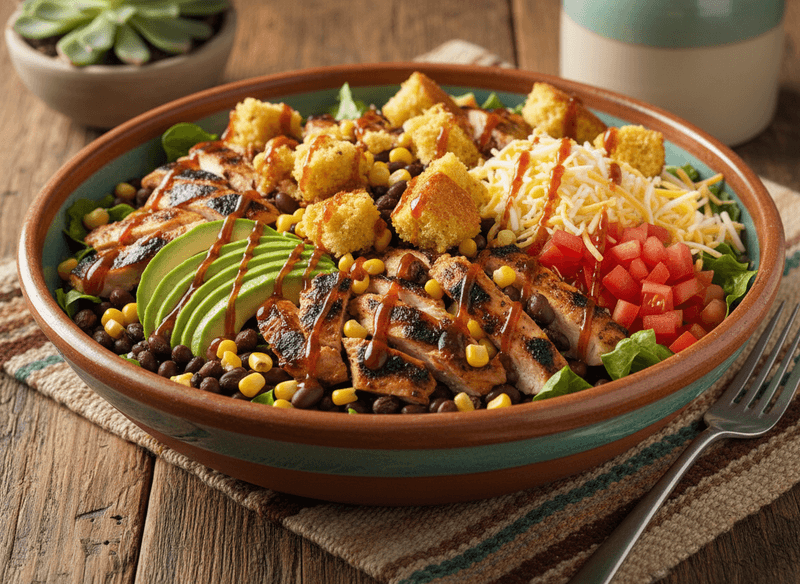 BBQ Chicken Cornbread Salad Bowl