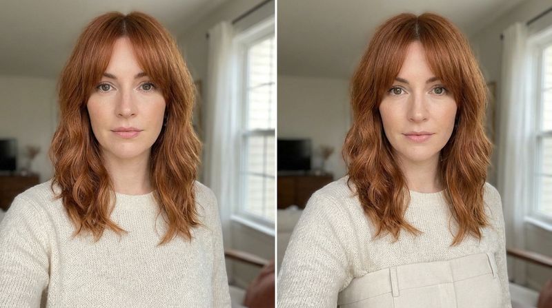 Curtain Bangs with Center Part