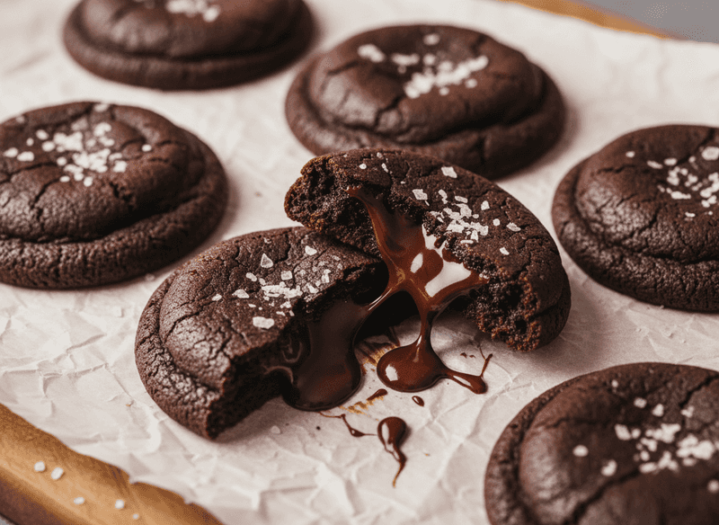 Salted Dark Chocolate Cookies
