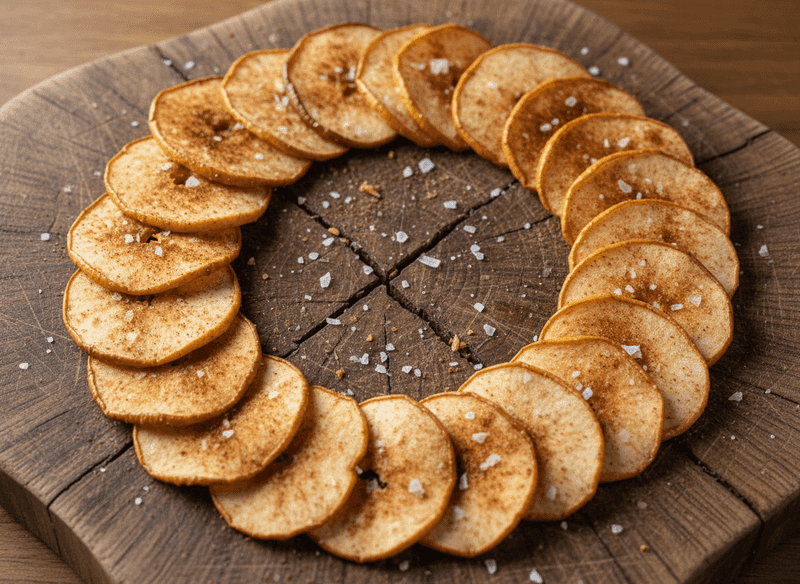 Baked Cinnamon Apple Chips with Sea Salt