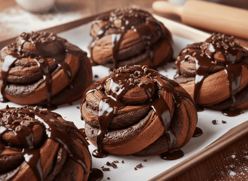 Dark Chocolate Swirl Buns