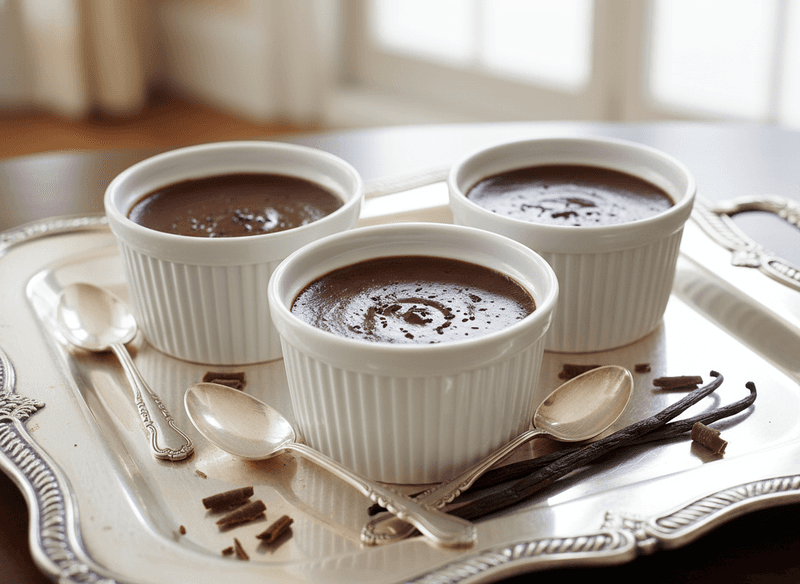 Chocolate Pots de Crème with Vanilla Bean