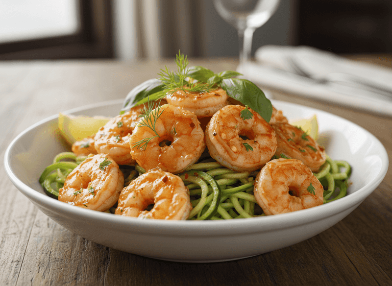 Butter Shrimp with Zucchini Noodles