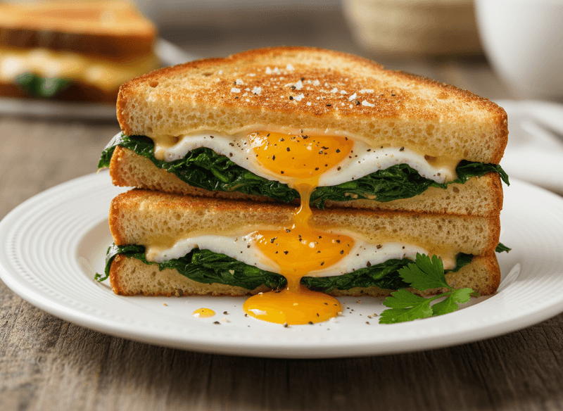 Spinach and Egg Grilled Cheese