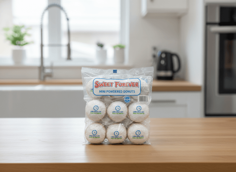 Shelf-Stable Mini Donuts Made with Refined White Flour