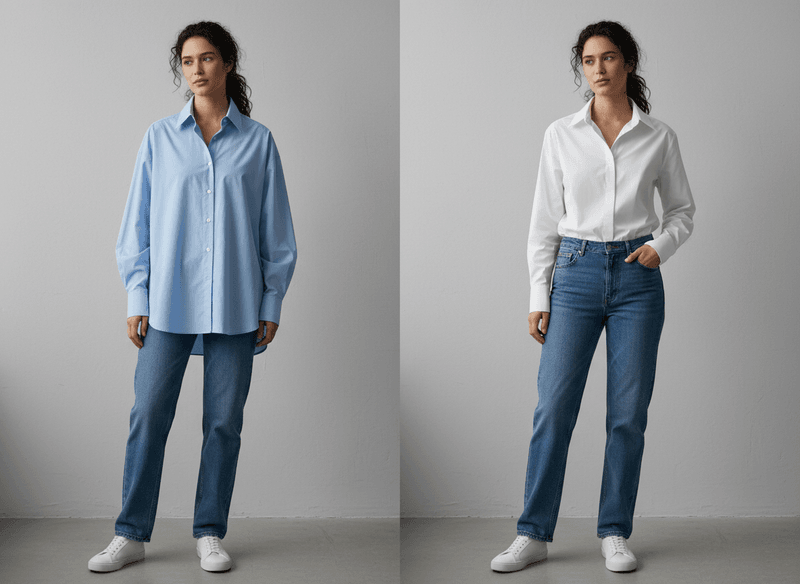 Oversized Shirt to Crisp Button-Down