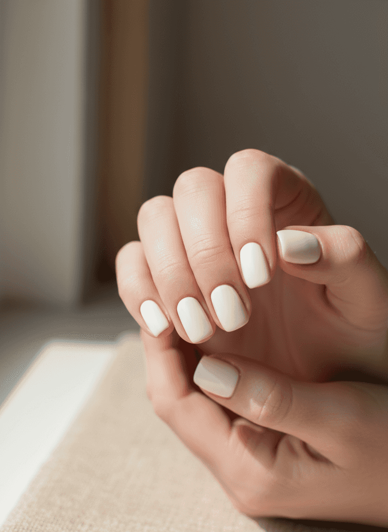 Milky White Short Square