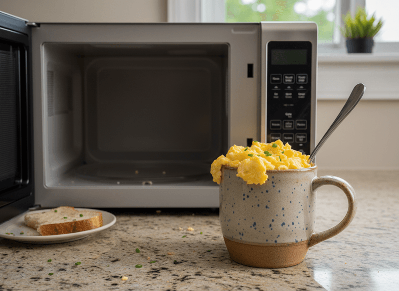 Microwave Scrambled Eggs in a Mug