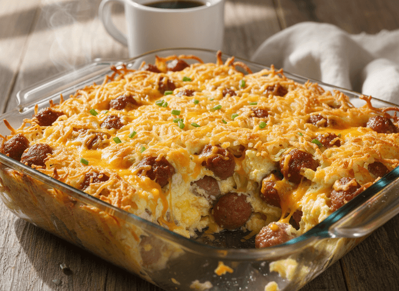 Breakfast-for-Dinner Hash Brown & Sausage Bake