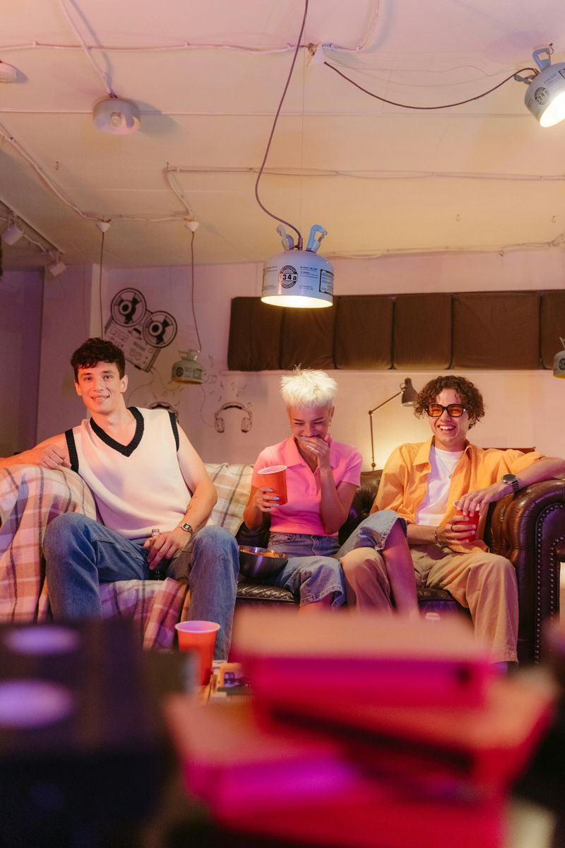 Hanging out at home doing 