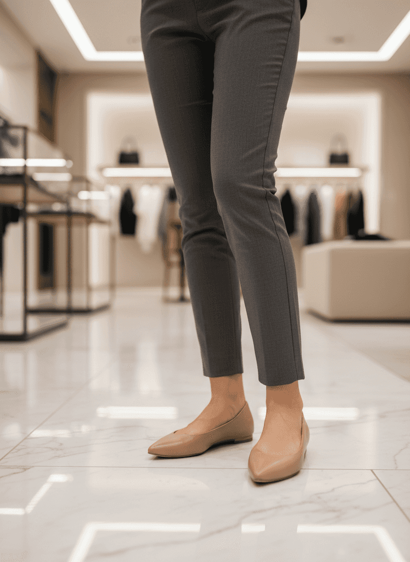 Pointed-Toe Flats or Low Heels