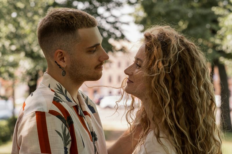 She feels calmer being herself around him—not smaller, not 