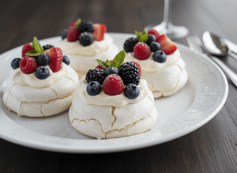 Mini Pavlovas with Fresh Fruit