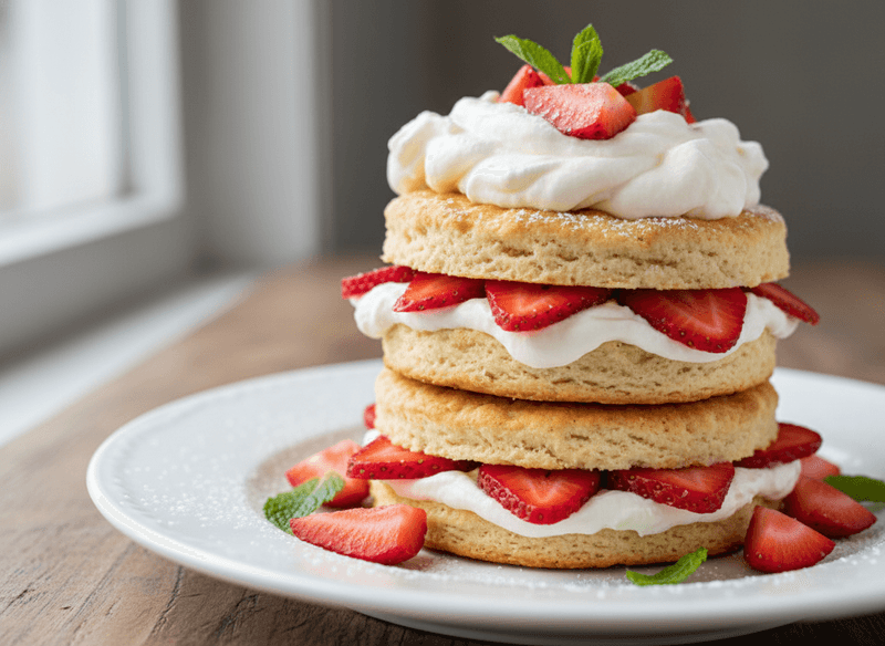 Low-Carb Strawberry Shortcake (Almond Biscuit Base)