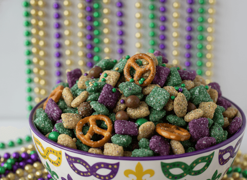 Mardi Gras Puppy Chow
