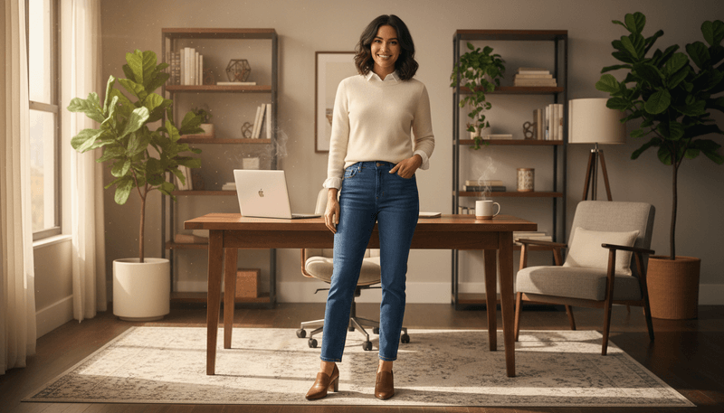 Layer with a Fine-Knit Sweater