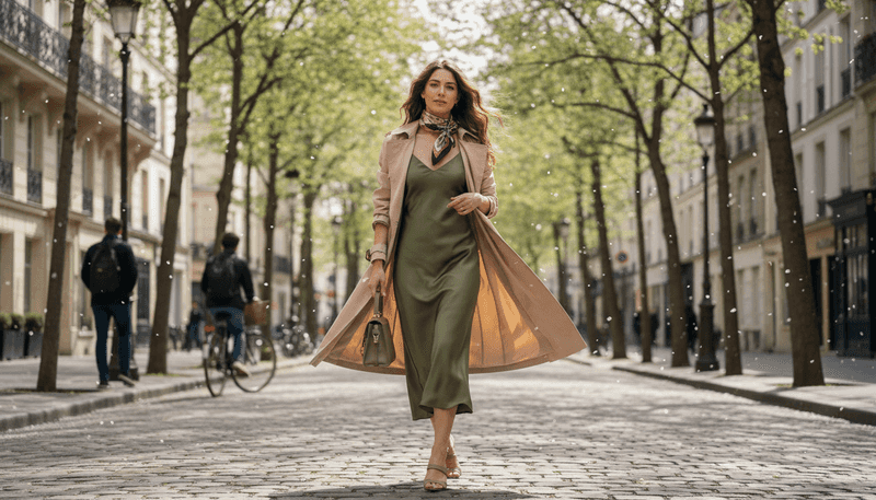 Layered Under a Trench Coat