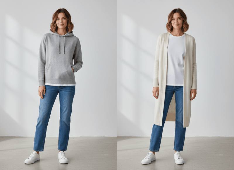 Bulky Hoodie to Soft Cardigan
