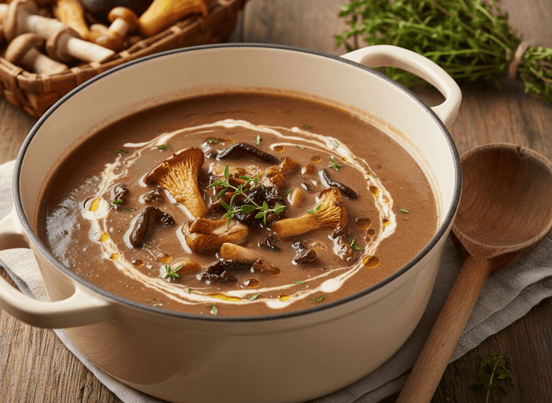 Creamy Wild Mushroom & Thyme Soup