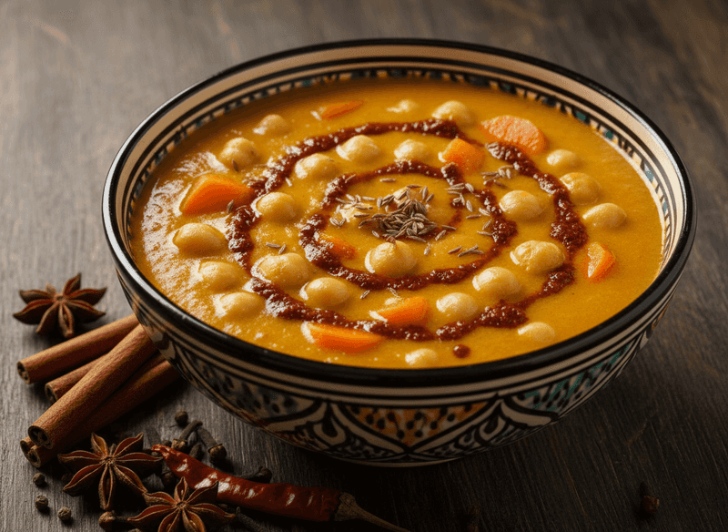 Moroccan-Spiced Chickpea & Carrot Soup