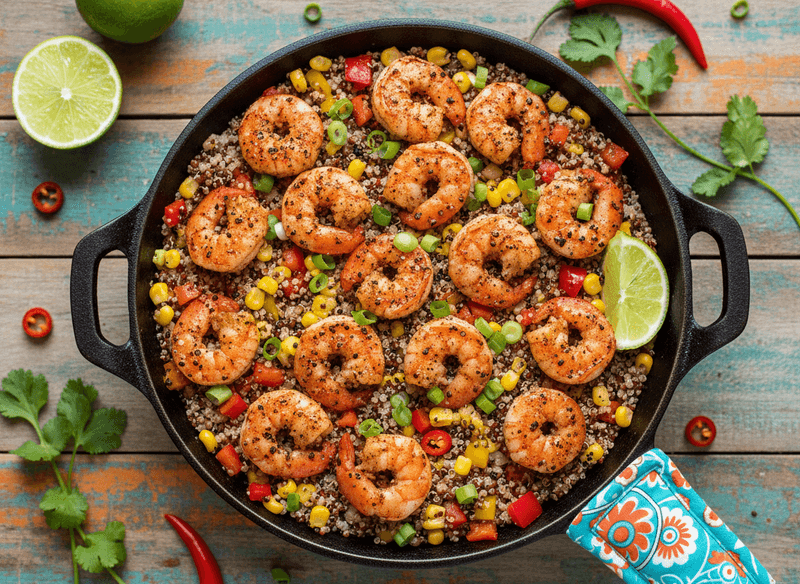 Cajun Shrimp & Quinoa Power Skillet