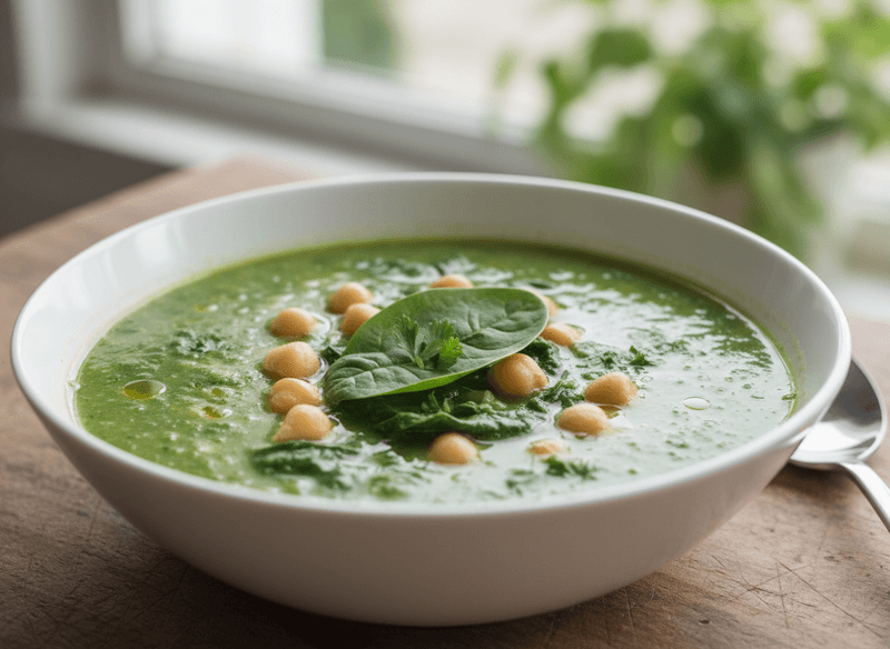 Chickpea Spinach Pantry Soup