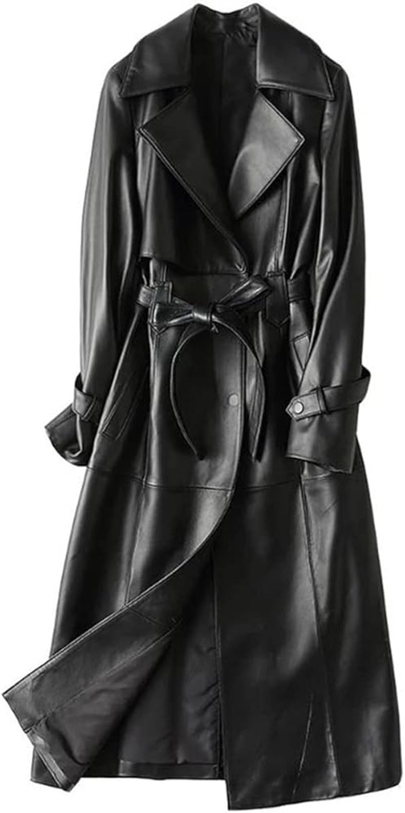 Leather or Black Trench Trend Coat