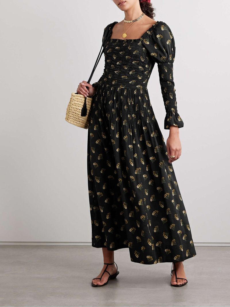 Long-Sleeve Floral Dress