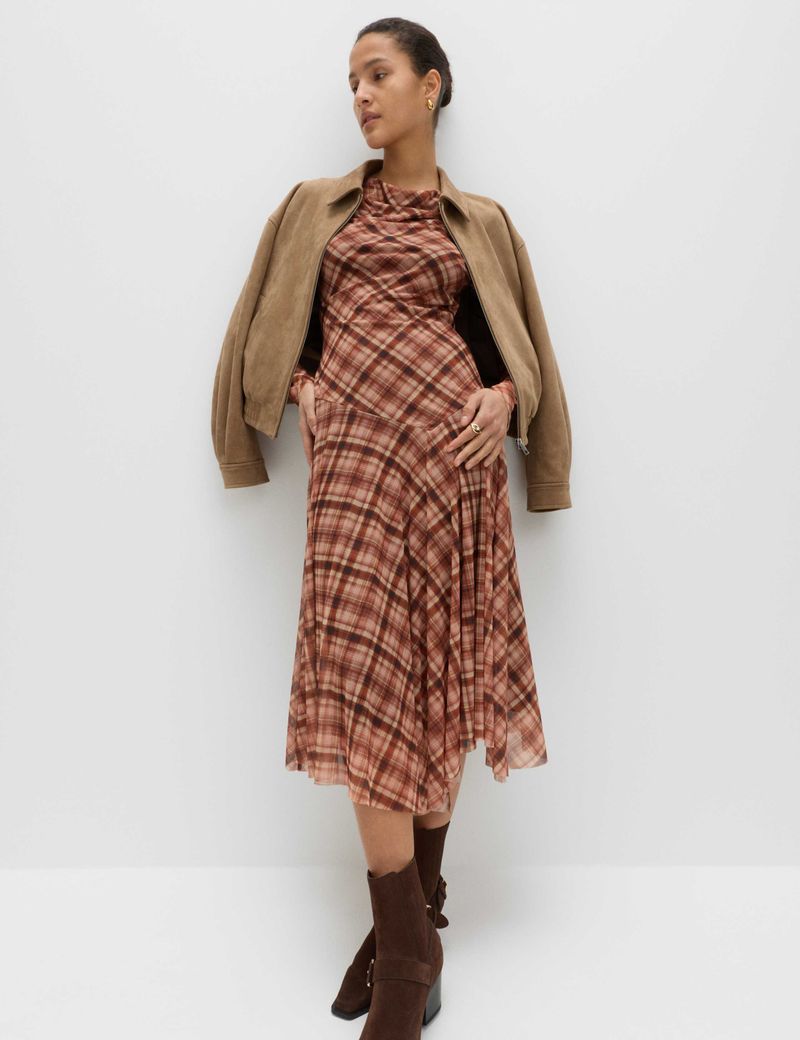 Marks & Spencer Printed Cowl Neck Midaxi Skater Dress