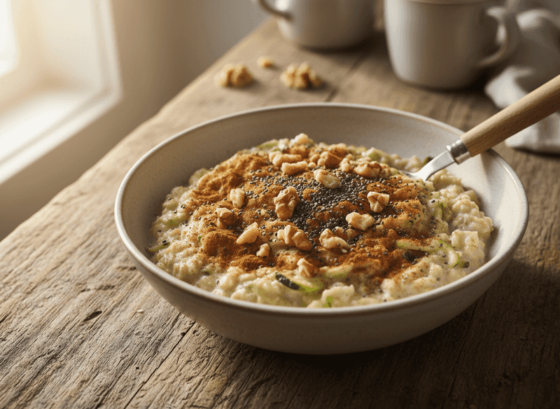 Zucchini Bread Oatmeal Low-Carb Style