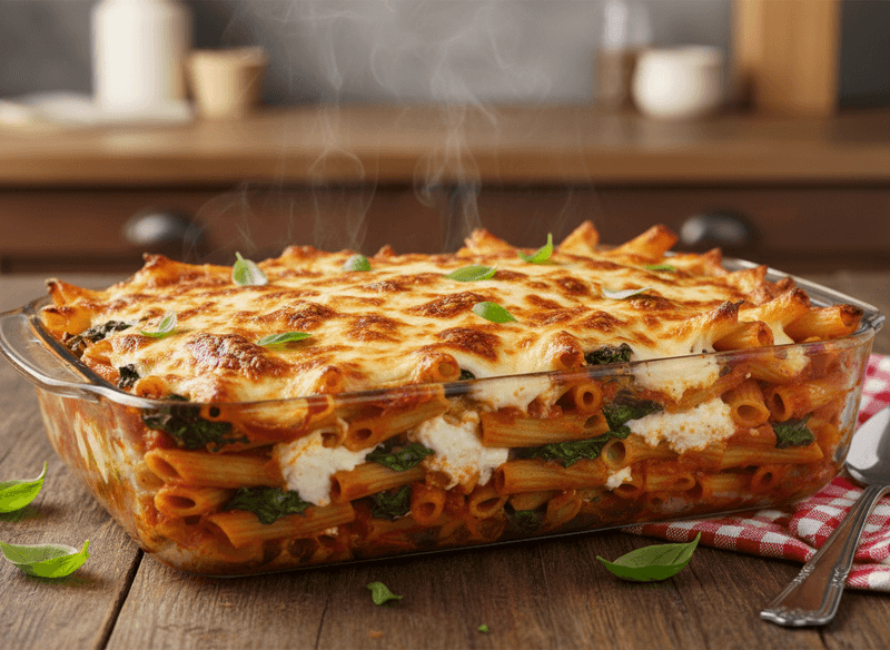 Baked Ziti with Ricotta & Spinach