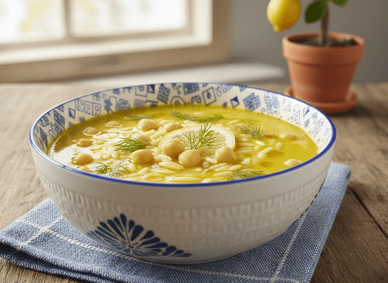 Lemon Chickpea & Orzo Soup