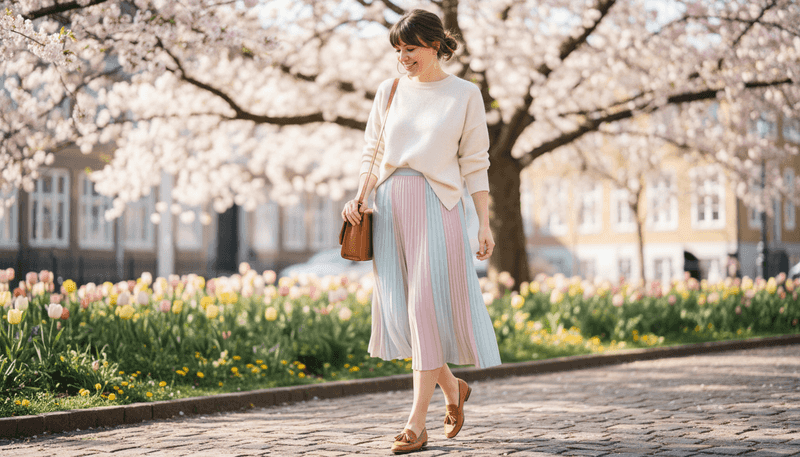 Midi Skirt + Lightweight Sweater