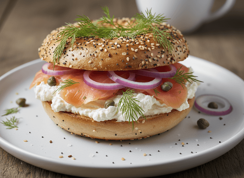 Smoked Salmon & Cream Cheese Bagel