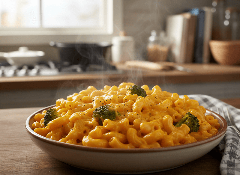 Cheesy Broccoli Mac with Hidden Cauliflower Blend