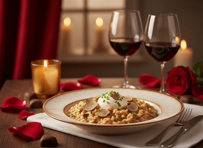 Truffle Mushroom Risotto Finished with Mascarpone and Chives