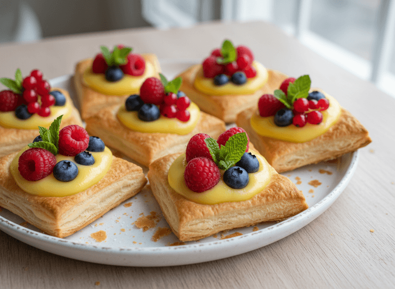 Lemon Curd Puff Pastry Tarts
