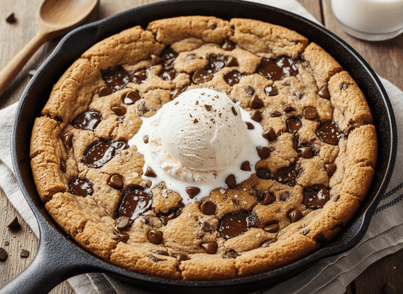 Brown Butter Chocolate Chunk Skillet Cookie