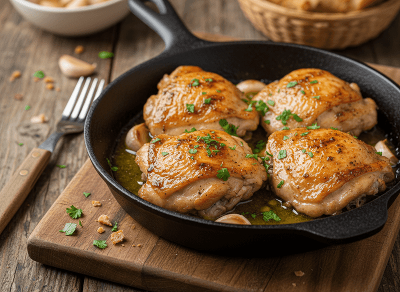 Garlic Butter Baked Chicken Thighs