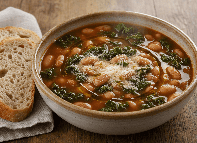 Italian Borlotti Bean & Kale Soup