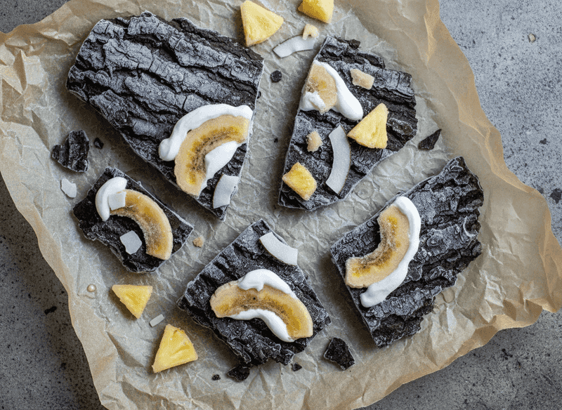 Frozen Banana, Pineapple & Coconut Cream Bark