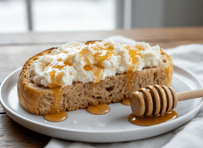Ricotta Toast with Honey and Sea Salt