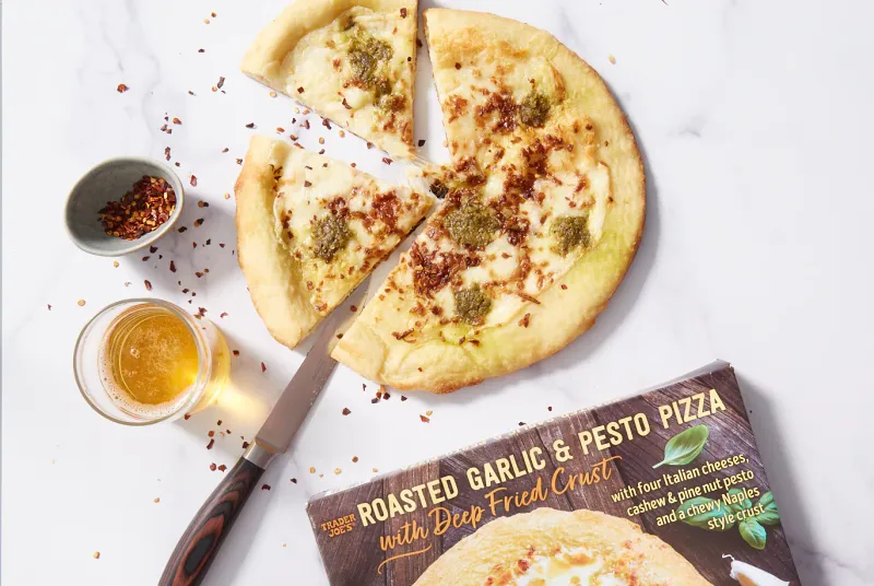 Roasted Garlic & Pesto Pizza