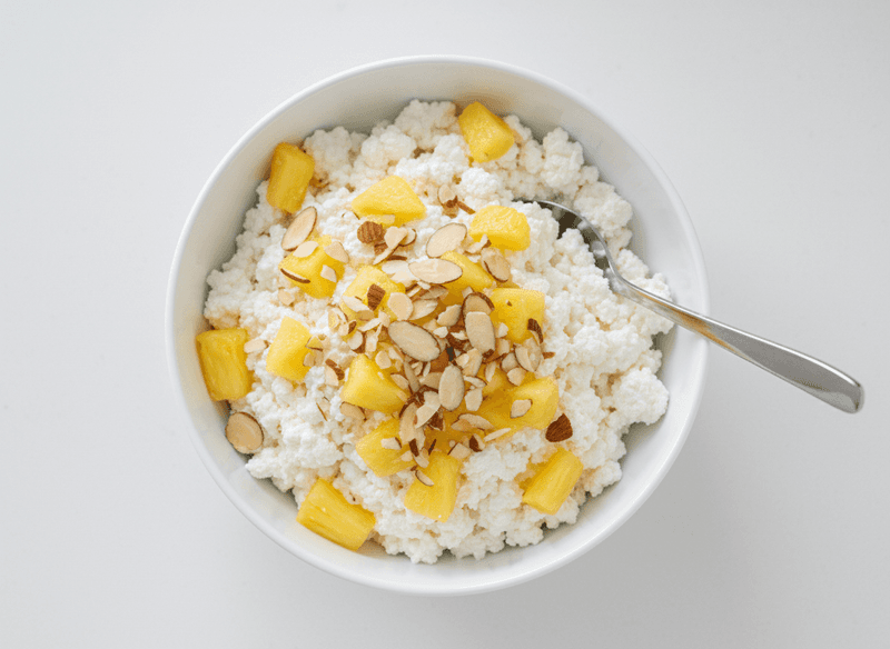 Cottage Cheese with Pineapple and Almonds