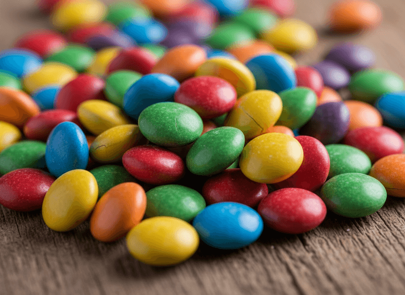 Candy-Coated Chocolate Pieces with Artificial Coloring