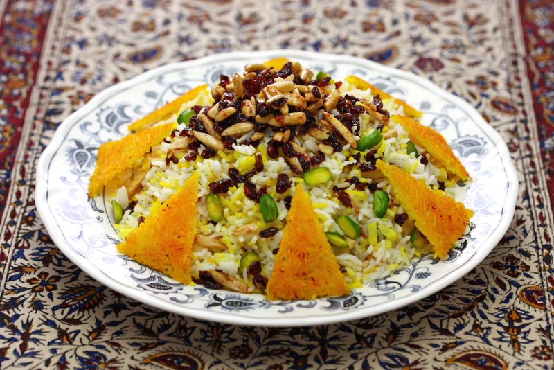 Persian Tahdig with Saffron & Barberries